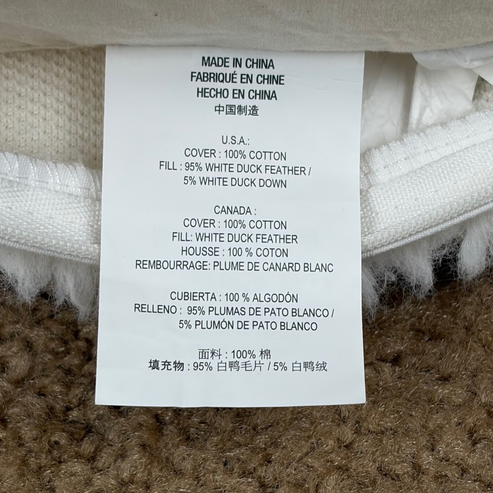 UGG Bliss Sherpa Pillow Dusty Rose Square Throw Pillow Feather Down 20in - Picture 6 of 7